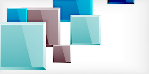 Obraz premium Colorful squares with reflections abstract background design. Vector Illustration For Wallpaper, Banner, Background, Card, Book Illustration, landing page