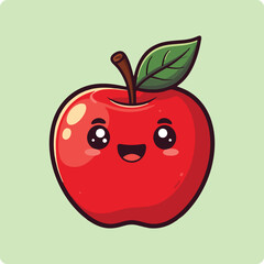 apple cartoon, cute apple drawing, smiling apple, happy apple, kawaii fruit, adorable apple, cute fruit illustration, cartoon apple face, kawaii apple wallpaper, cute apple icon, happy fruit