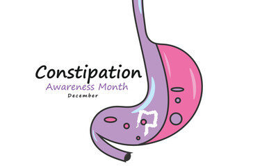 Constipation awareness month. background, banner, card, poster, template. Vector illustration.