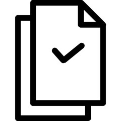 Check Files Icon Outline Style. Simple Documents Symbol Vector Illustration.