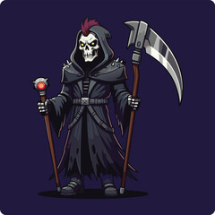 grim reaper, dark reaper, reaper illustration, scary grim reaper, hooded skeleton, grim reaper art, gothic reaper, skull reaper, reaper with scythe, death reaper, eerie reaper, haunted reaper,