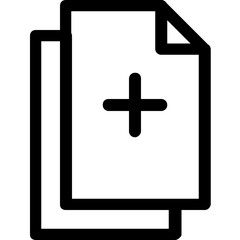 Add Files Icon Outline Style. Simple Documents Symbol Vector Illustration.