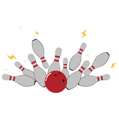 Bowling Strike Score Vector Illustration
