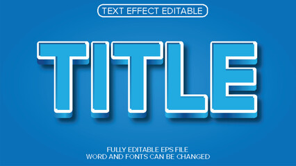 3D text effect title vector editable