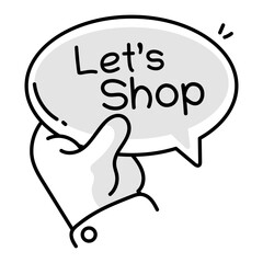 Lets shop icon in doodle style 

