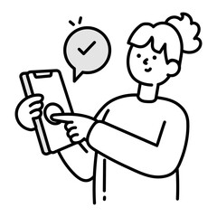 Verification icon in drawing style 

