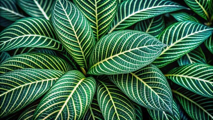 Stunning macro photography of intricate details of tropical plant leaves, tropical, plant, leaves, lush, greenery, close up