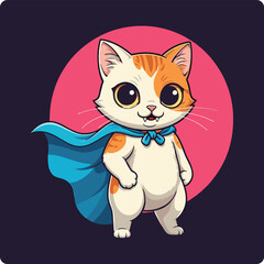  cat logo design, superhero cat, cartoon superhero animal, super cat vector, cat character design, cute cat with cape, animated cat illustration, superhero kitten, adorable cat drawing, cat mascot
