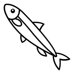 Sardine Icon. Simple Fish Symbol Vector Illustration.