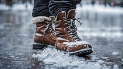 boot in snow