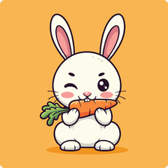 rabbit, cute bunny, kawaii bunny, adorable rabbit, cartoon bunny, bunny illustration, bunny with carrot, cute rabbit drawing, kawaii rabbit, bunny clipart, bunny vector, happy bunny, cartoon rabbit