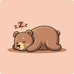 baby bear illustration, cute sleeping bear, adorable bear cartoon, peaceful bear illustration, kawaii sleeping bear, sleepy bear artwork, hibernating bear drawing, cozy bear cartoon, cute sleeping