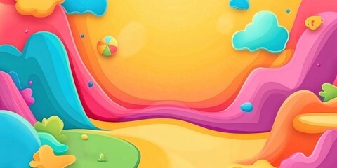 abstract playground design with a colorful cartoon color splash background.