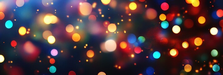 a festive backdrop with bright Christmas lights