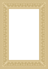 Vector golden square Egyptian ornament. Endless Rectangle, Ring of Ancient Egypt. Geometric African frame