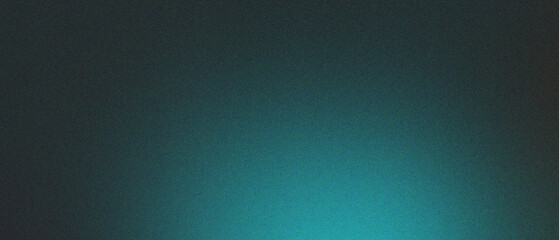 Teal blurred gradient on dark grainy background, glowing light spot, copy space