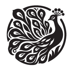 Vector seamless black and white pattern with birds.