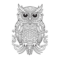 Vector seamless black and white pattern with birds.