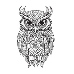 Vector seamless black and white pattern with birds.