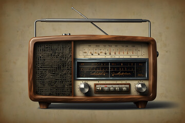 Fototapeta premium vintage-style retro radio from the 1960s