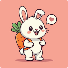 cute bunny,  rabbit, kawaii bunny, adorable rabbit, cartoon bunny, bunny illustration, bunny with carrot, cute rabbit drawing, kawaii rabbit, bunny clipart, bunny vector, happy bunny, cartoon rabbit,