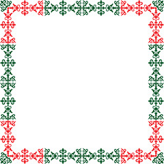 Vector colored square Kazakh national ornament. Ethnic pattern of the peoples of the Great Steppe