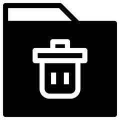 Folder Trash Simple Solid Icon