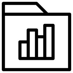 Stats Folder Icon Outline Style. Simple Organize Symbol Vector Illustration.
