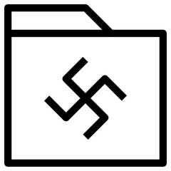 Obraz premium Buddha Folder Icon Outline Style. Simple Organize Symbol Vector Illustration.