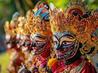 Micro Stock Images of Traditional Festival Celebrations with Colorful Costumes and Masks