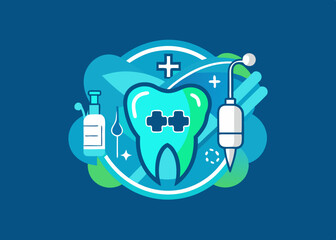 Vecteur médical de conception de logo dentaire 