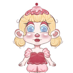 little girl icecream cherry
