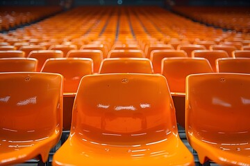Orange seats in an empty sports stadium