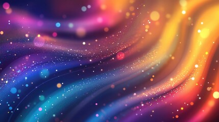 Fototapeta premium Abstract lively background with vibrant gradients, dynamic curves, and playful light sparkles, perfect for energetic and joyful designs