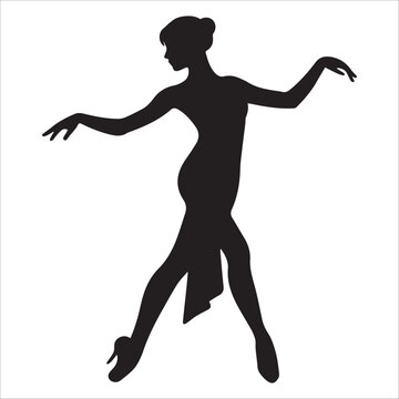 recommend clip art: Foxtrot dance vector illustration in black and white - Ballroom dance silhouette design
                    
