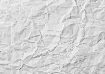 Crumpled White Paper Texture Background with Wrinkled Surface