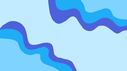 Flat blue wave abstract background