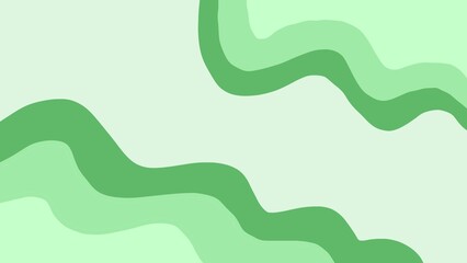 Flat green wave abstract background