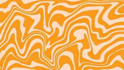 Aesthetic background of orange wave line texture. Liquid abstract wallpaper in orange color