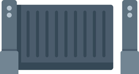 Modern electric heater with control panel warming room in flat style