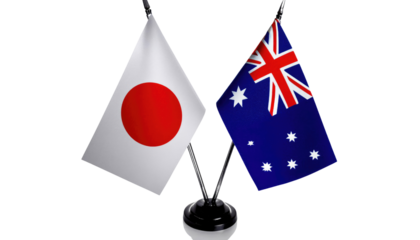 Japan and Australia: Miniature Flags Representing National Pride and Unity