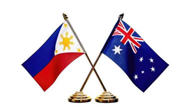 Miniature Flag Set: Australia and the Philippines for Collectors and Diplomatic Displays