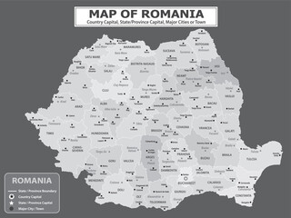 European Country Geography Political map. Political map of country with capital, province or state capital, major cities and town.