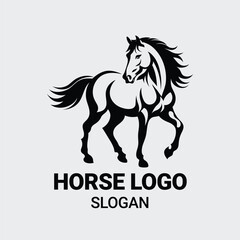 simple horse logo. horse animal flat icon. horse vector illustration