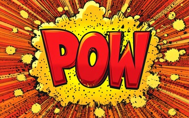 Comic style explosion bubble with POW text in red and yellow