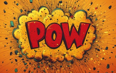 Comic style explosion bubble with POW text in red and yellow