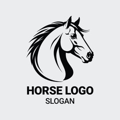 simple horse logo. horse animal flat icon. horse head vector illustration