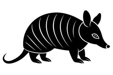 Armadillo vector, Black silhouette of a Armadillo, Armadillo icon
