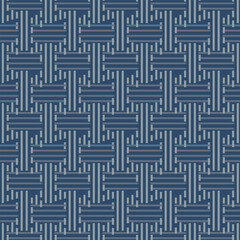 Japanese Cross Stripe Maze Vector Seamless Pattern