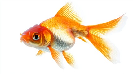 Bright and Vibrant Goldfish Swimming Gracefully in Aquarium